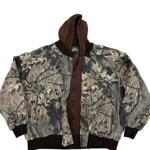 Vintage Cabelas Camo Hunting Zip Up Jacket Sz XXL
